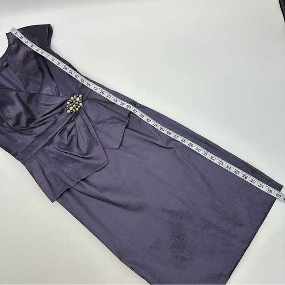 Jessica Howard Purple Peplum Sheath Dress with Embellished Waist Size 6 - Picture 11 of 14